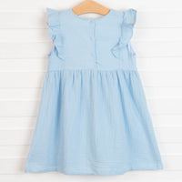 Stella Muslin Dress, Blue