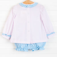 Eloise Seersucker Bloomer Set, Pink