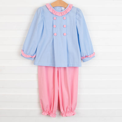 Eloise Gingham Pant Set, Pink