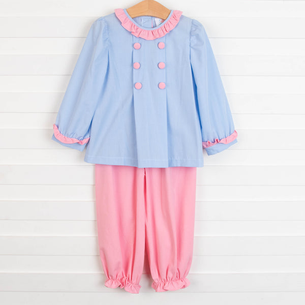 Eloise Gingham Pant Set, Pink