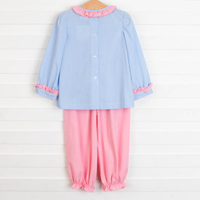 Eloise Gingham Pant Set, Pink