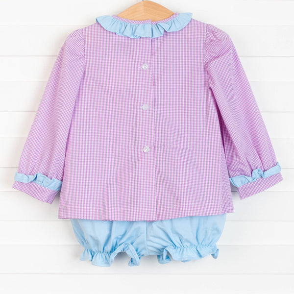 Eloise Gingham Bloomer Set, Purple