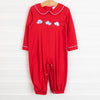 Hills And Valleys Applique Romper, Red