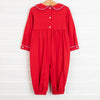 Hills And Valleys Applique Romper, Red