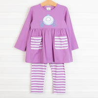 Carriage Cutie Applique Pant Set, Purple