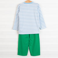Turtle-y Cute Applique Pant Set, Green