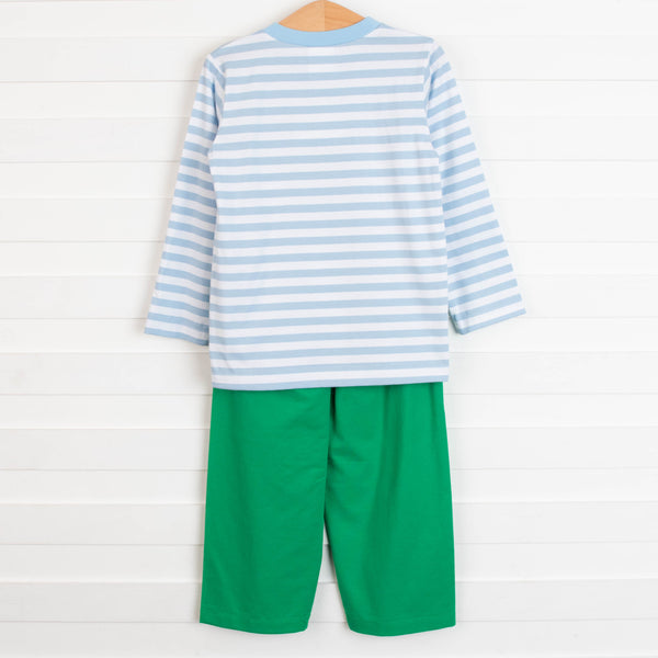Turtle-y Cute Applique Pant Set, Green