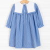 Elise Bib Dress, Blue Check