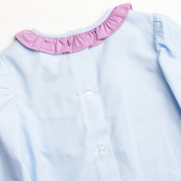 Eloise Gingham Pant Set, Purple
