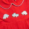 Hills And Valleys Applique Romper, Red