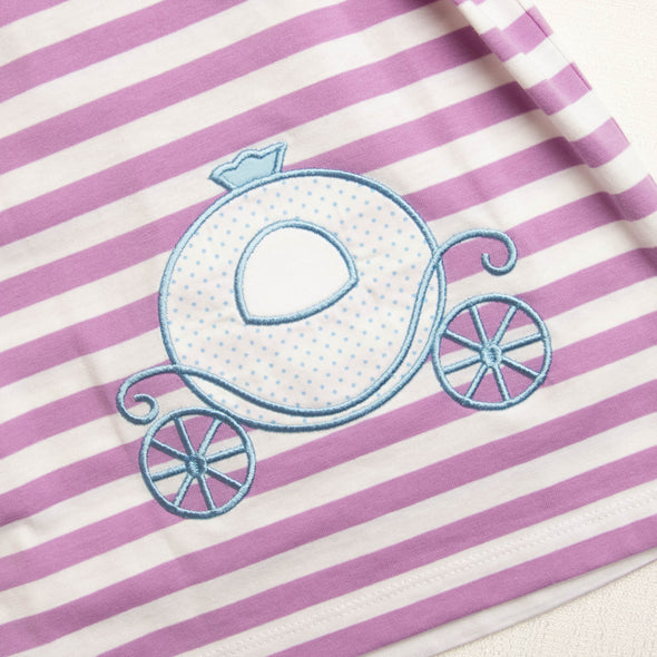 Carriage Cutie Applique Dress, Purple