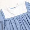 Elise Bib Dress, Blue Check