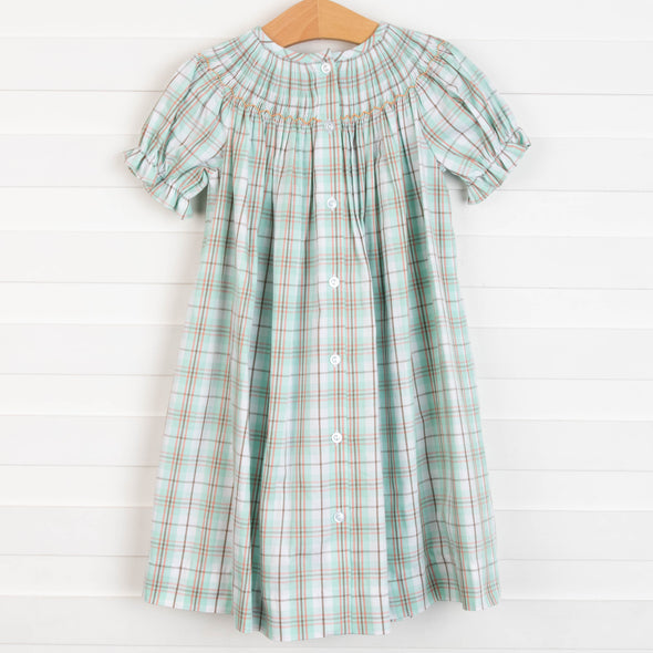 Paw-some Smocked Dress, Green