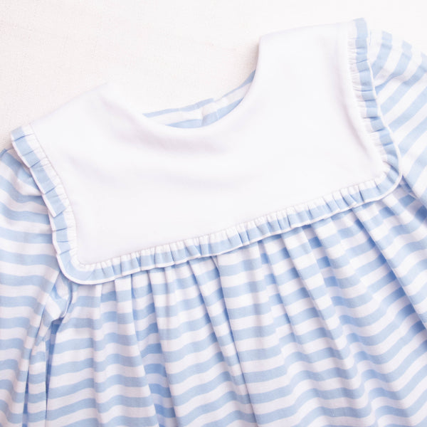 Lacey Bib Dress, Blue