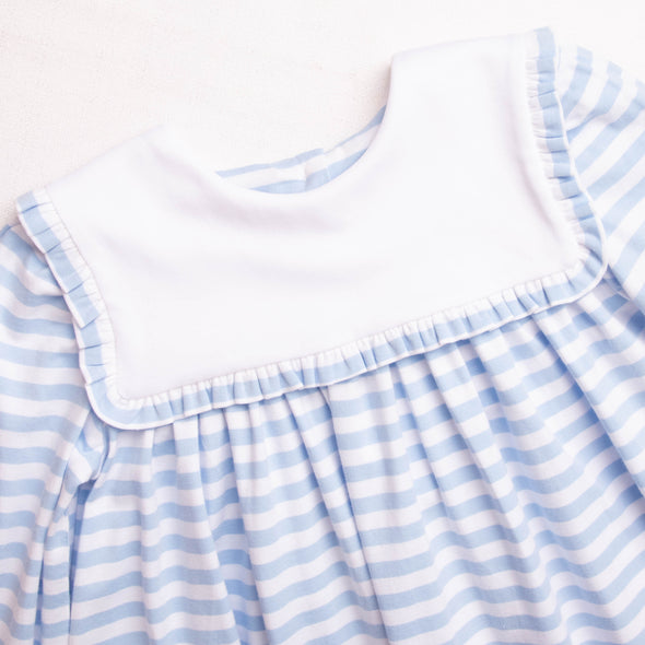 Lacey Bib Dress, Blue