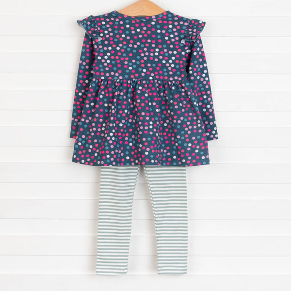 Ditsy Dots Legging Set, Pink