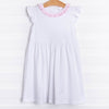 Aurora Angel Sleeve Pima Dress, Pink MicroDot