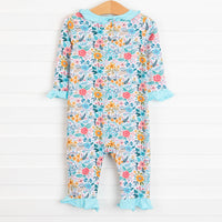 Rylie Romper, Aqua Floral