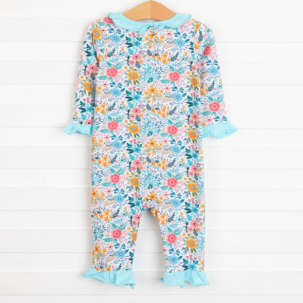 Rylie Romper, Aqua Floral