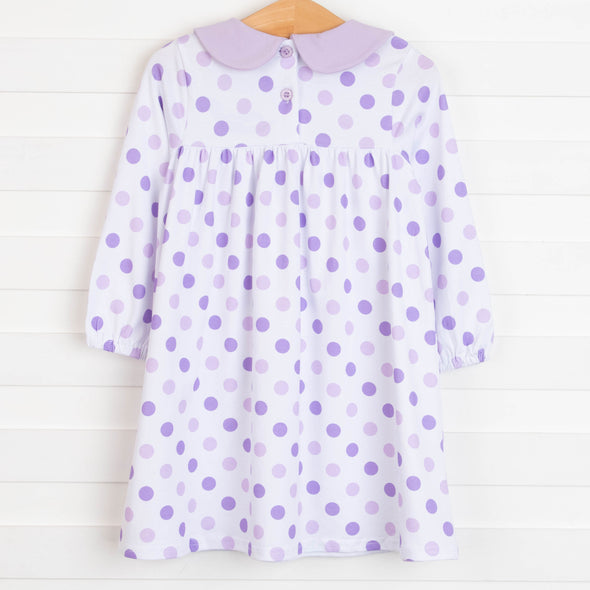 Emily Dress, Purple Dots