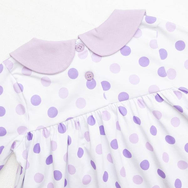 Emily Dress, Purple Dots