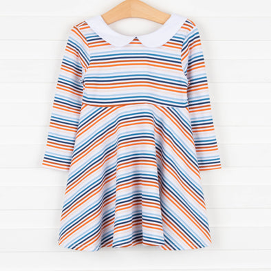 Sunset Stripes Dress, Orange