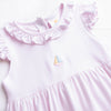 Aurora Angel Sleeve Pima Dress, Pink Stripe