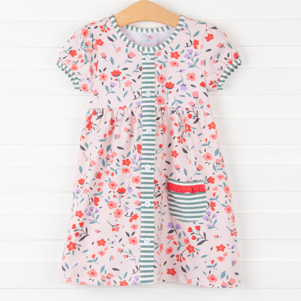 Flowers For Everyone Dress, Red