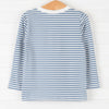 Friendly Fox Applique Shirt, Blue Stripe