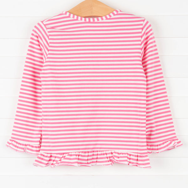 Fabulous Fox Applique Shirt, Pink Stripe