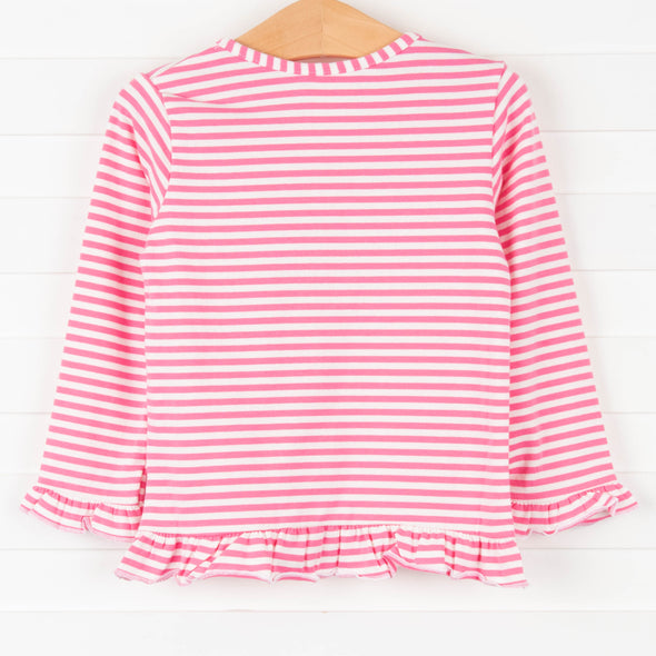 Fabulous Fox Applique Shirt, Pink Stripe