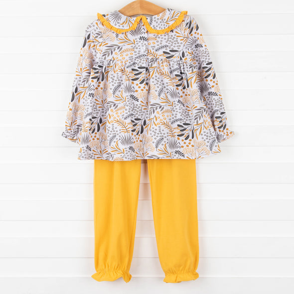 Hello Yellow Bloomer Pant Set, Yellow