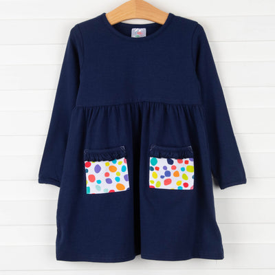 Josie Popover Dress, Navy