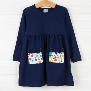 Josie Popover Dress, Navy