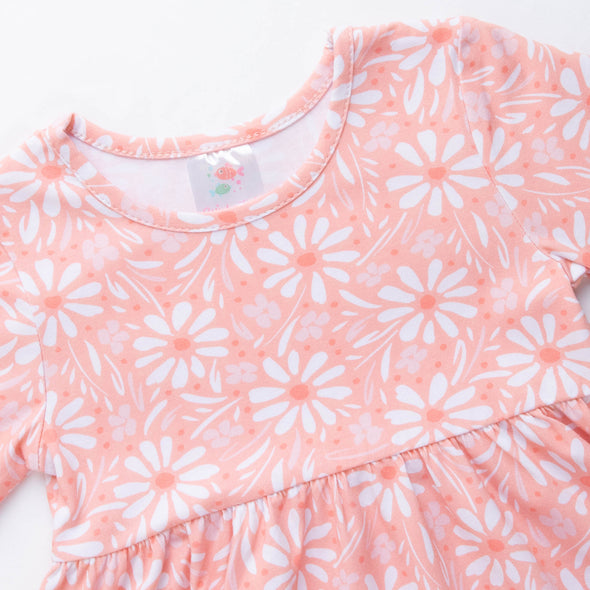 Faye Dress, Peach Floral