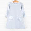 Claire Dress, Periwinkle Stripe