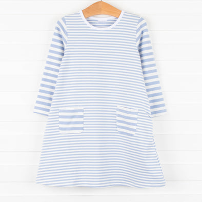 Claire Dress, Periwinkle Stripe