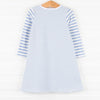 Claire Dress, Periwinkle Stripe