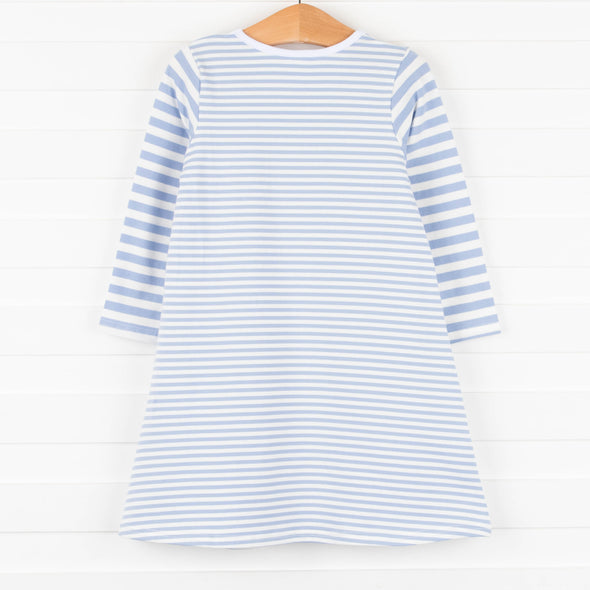 Claire Dress, Periwinkle Stripe