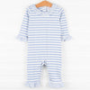 Rylie Romper, Periwinkle Stripe