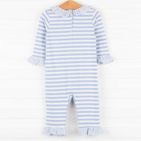 Rylie Romper, Periwinkle Stripe