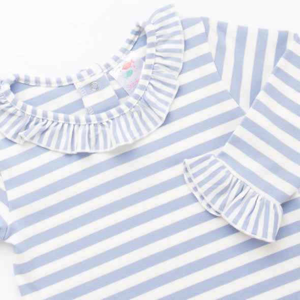 Rylie Romper, Periwinkle Stripe