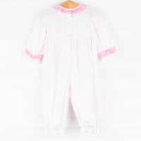 Bitty Dot Ruffle Romper, Pink