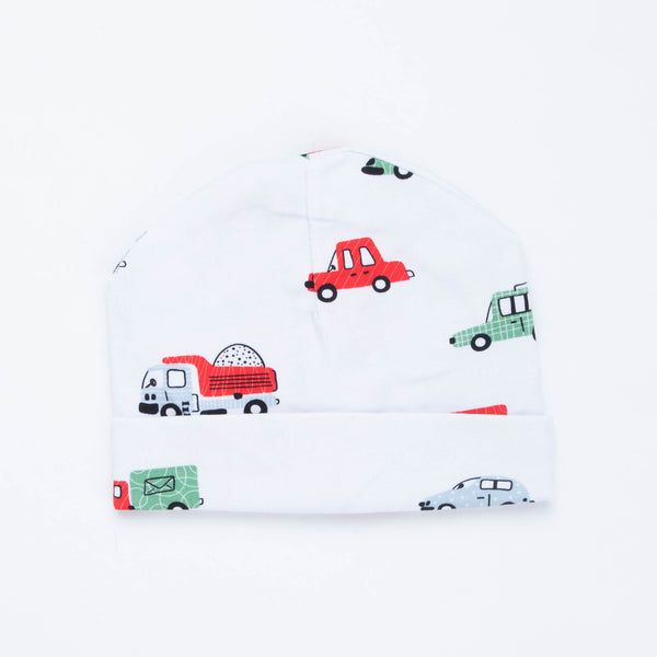 Cozy Cars Hat, White
