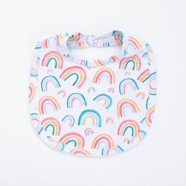 Restful Rainbows Bib, White
