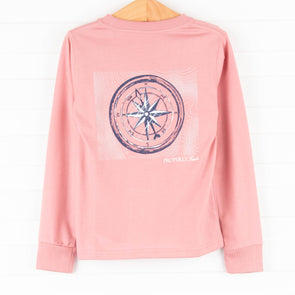 Properly Tied Compass Long Sleeve Shirt, Salmon