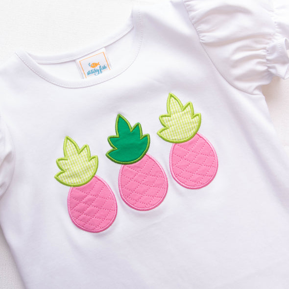 Sweet Pineapple Applique Bloomer Set, Lime Green