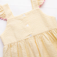 New Heights Smocked Dress, Yellow Seersucker