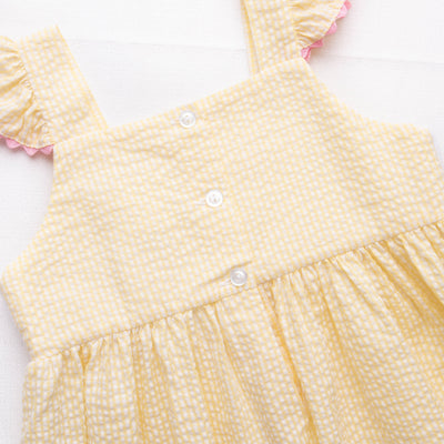 New Heights Smocked Dress, Yellow Seersucker