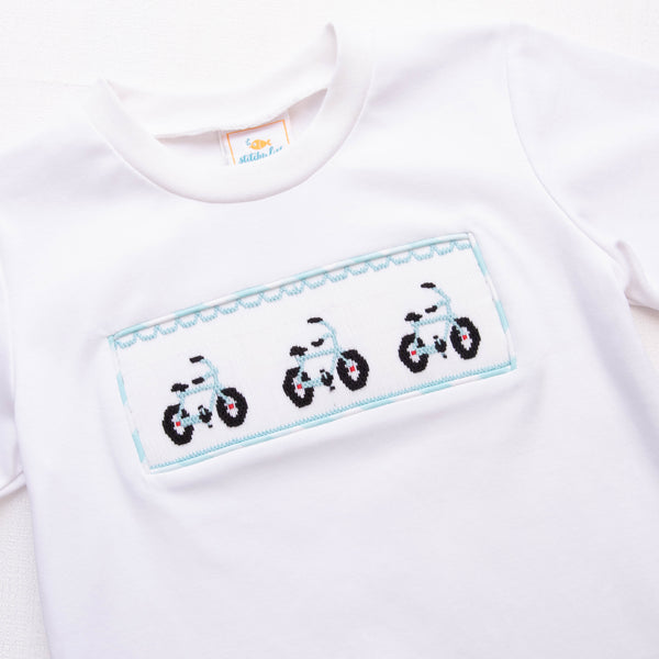Pedal Pusher Smocked Short Set, Aqua